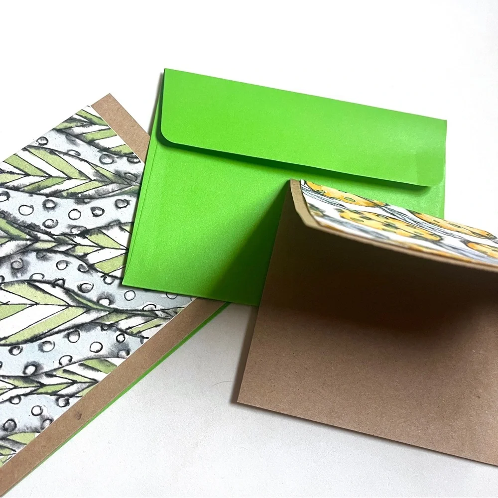 Artistic Greeting Cards Set-of 2 -Artist Designed & Made. Dual Layer Blank